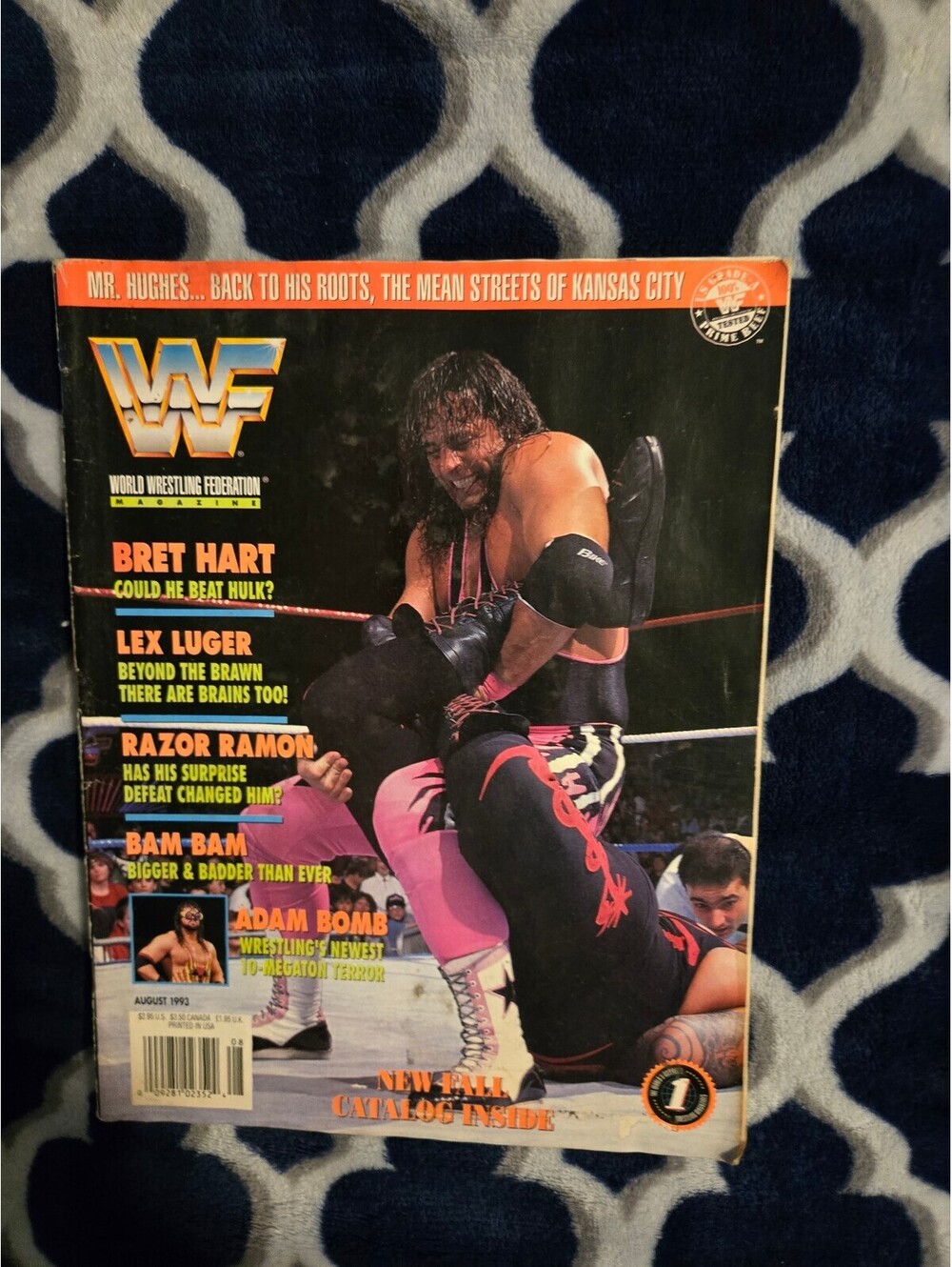 WWF Wrestling Magazine August 1993 Featuring Bret Hart and Lex Luger